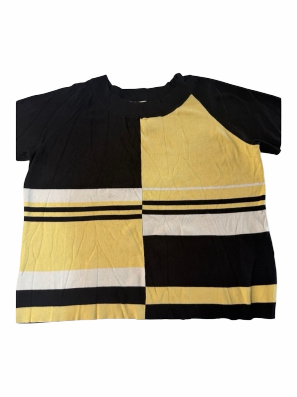 Casual Corner Size 3X Black and Yellow Color block Top